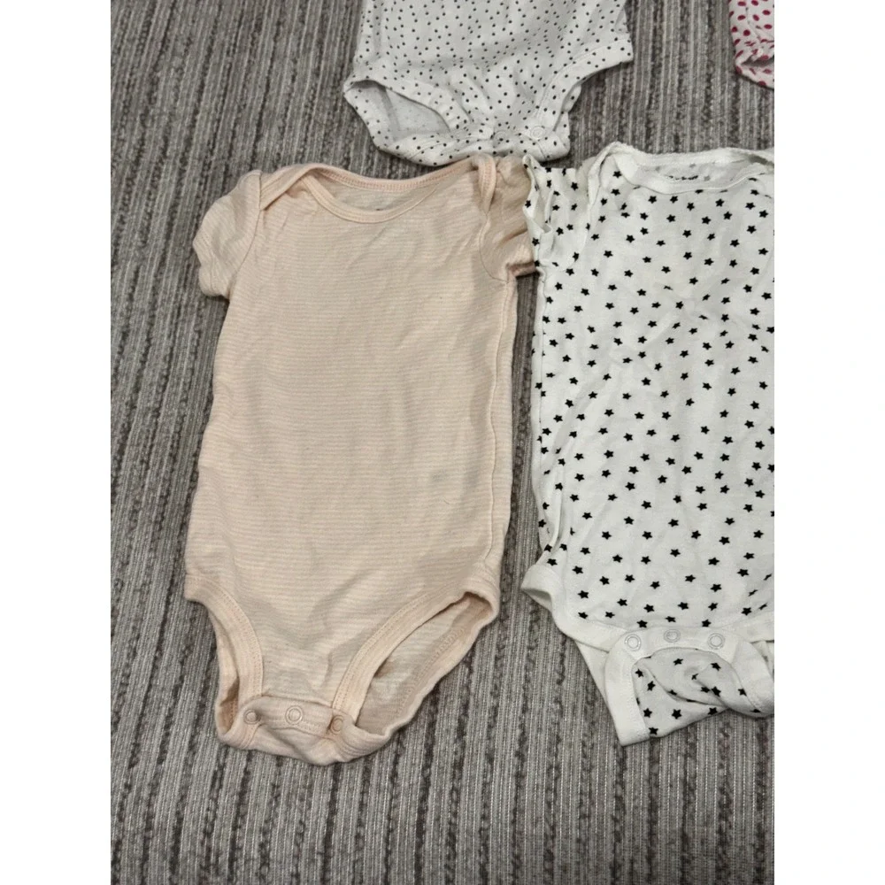Gerber Carters Baby Girls 3-6 Months Bodysuit Lot 5 Floral Polka Dot Star Pink